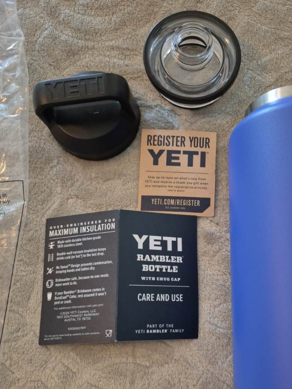 Unique - Yeti 36 oz Tumbler with Chug Cap - Purple with Mystery Crunch Wording